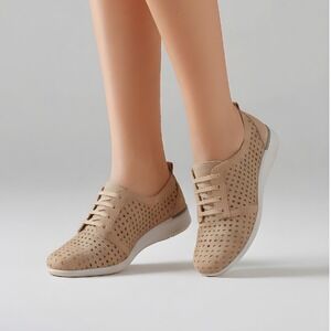 Walking Cradles Oasis Perforated Tan Leather Sneakers - Size 12M